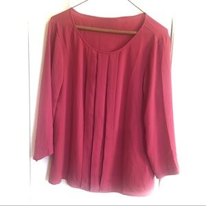Loft pink pleated top